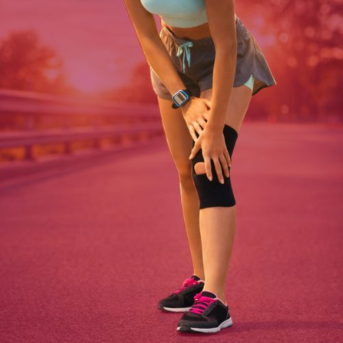 Knee brace support for sports injury and ligament protection